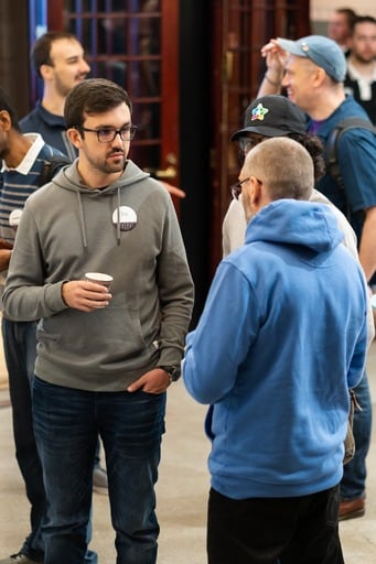 Some folks during a break