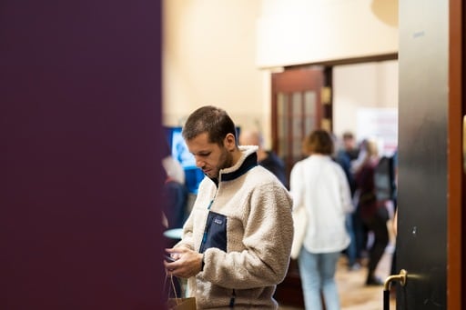 An attendee during a break