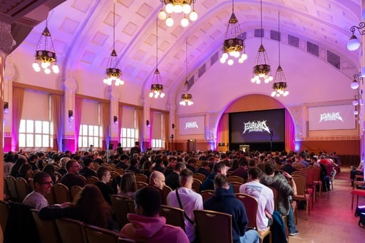 A view of the congress hall from the back, almost at capacity