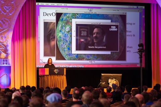 Mel Kaulfuss presenting