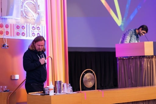 Setting up for the next lightning talk