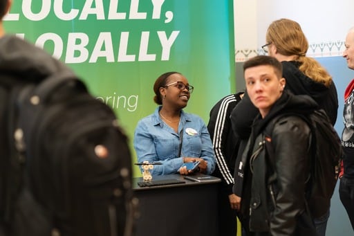 Shopify booth with a crowd