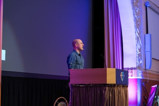 Andy Croll presents his closing keynote